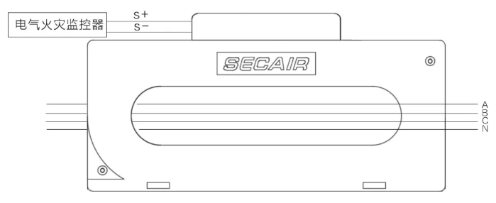 J-SCM41(250)剩余電流式<a href=http://www.lycshop.com/dianqihuozai/ target=_blank class=infotextkey>電氣火災監控</a>探測器接線圖